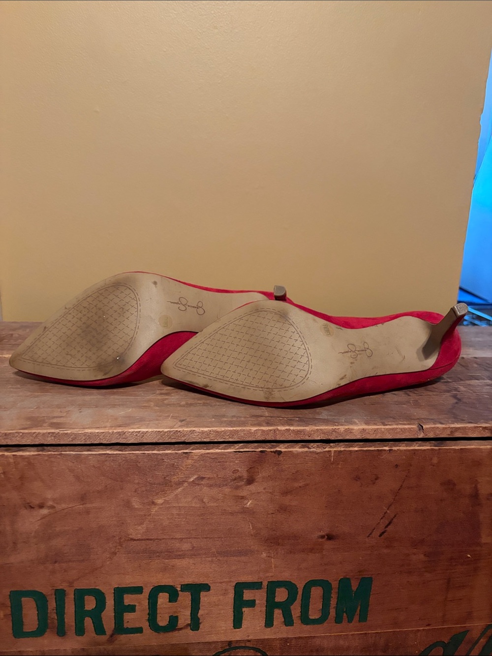Jessica Simpson Red Pointed-Toe Suede Pumps - Picture 4 of 8